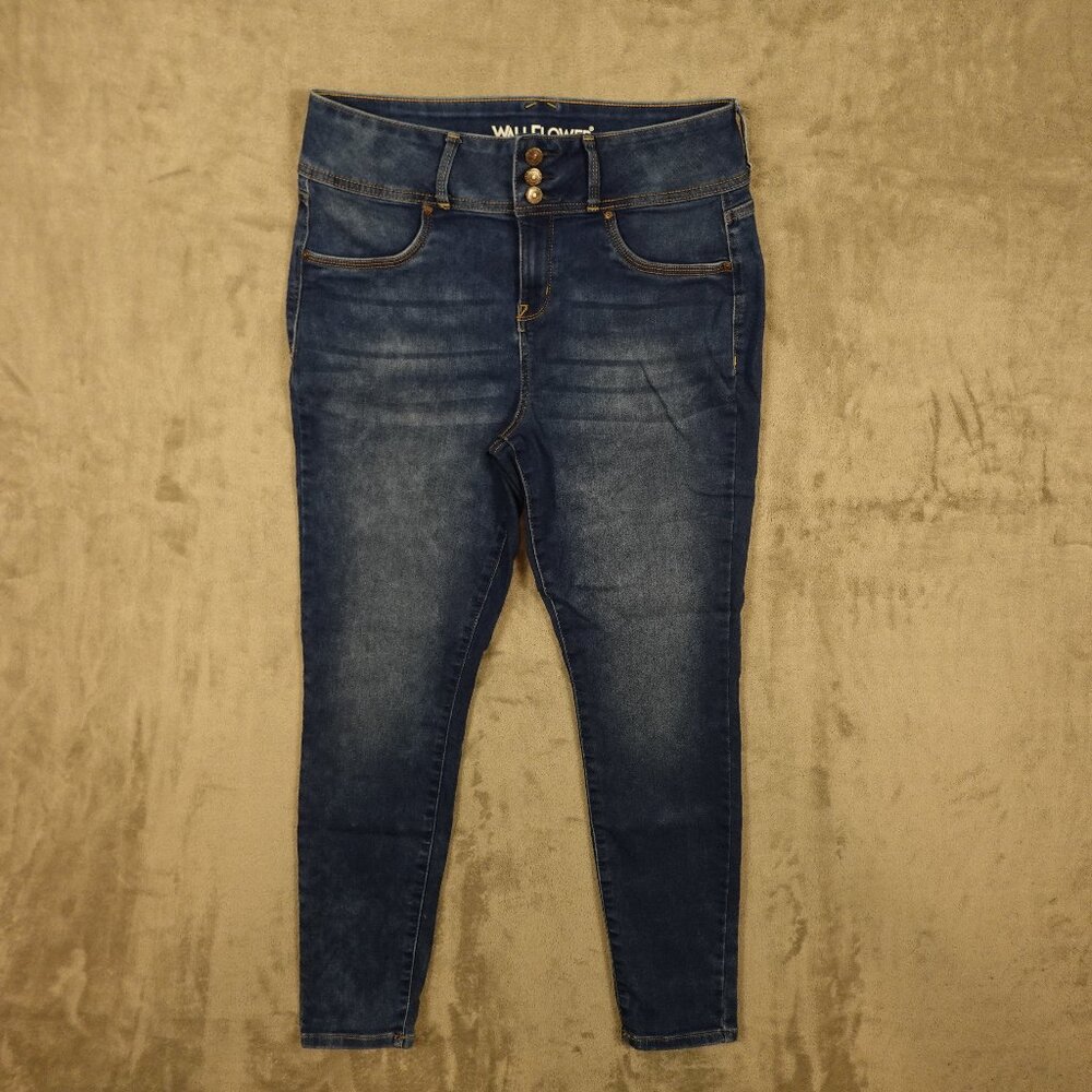 Wallflower Jeans The Sassy High Rise Skinny Women's Size 15 Dark‎ Wash Blue